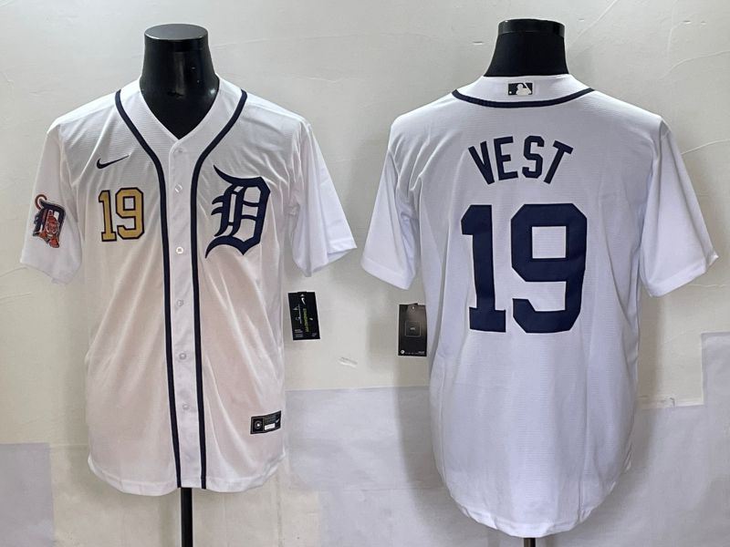 Men 2025 Detroit Tigers #19 Vest White Game Nike MLB Jersey style 5->detroit tigers->MLB Jersey